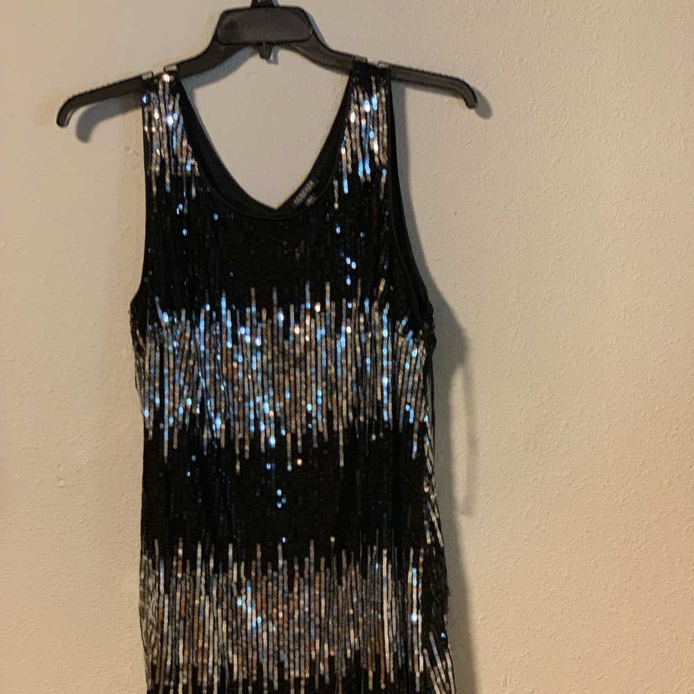 Forever woman sleeveless black sequenced dress 2X